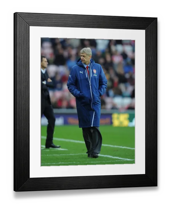 Framed Print : Arsene Wenger Leads Arsenal Against Sunderland in Premier League (2014)