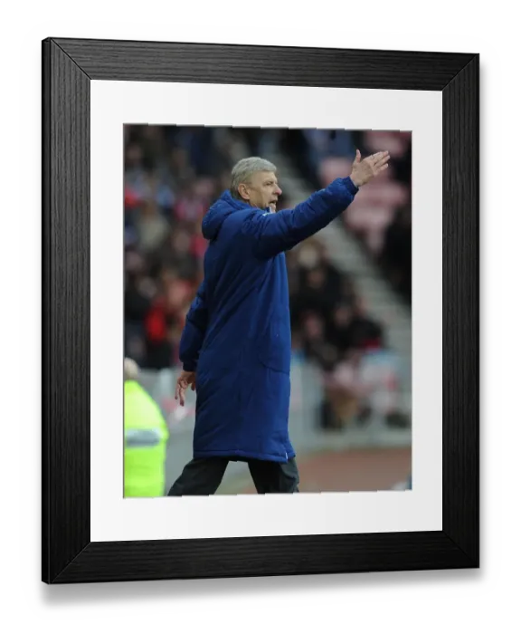 Framed Print : Arsene Wenger Leads Arsenal in Premier League Battle at Sunderland (2014)
