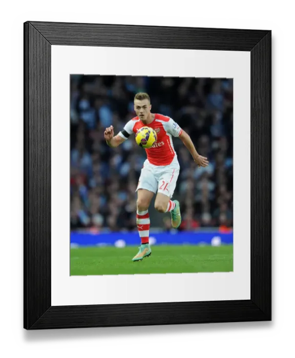 Framed Print : Calum Chambers: Arsenal Defender in Action Against Burnley, Premier League 2014 / 15