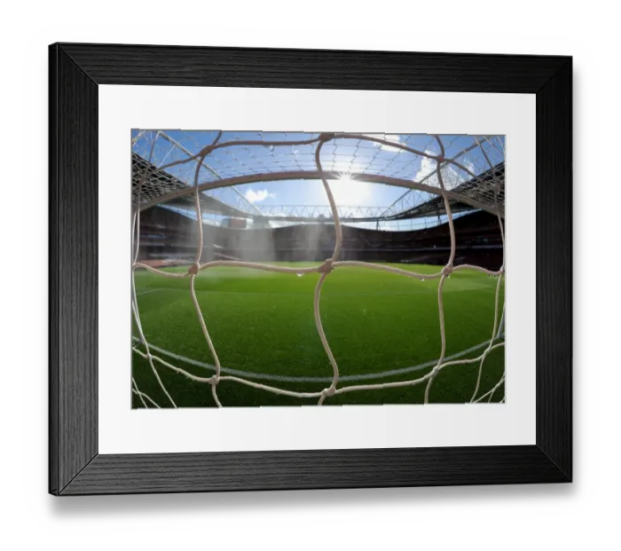 Framed Print : Arsenal's Emirates Fortress: North Bank Goal, Arsenal vs. Burnley, Premier League 2014 / 15