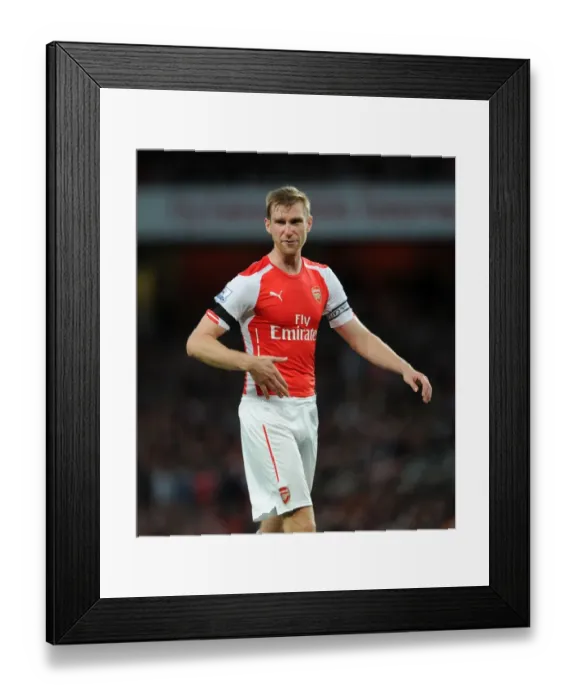 Framed Print : Per Mertesacker Focuses in Arsenal's Battle Against Burnley (2014 / 15)