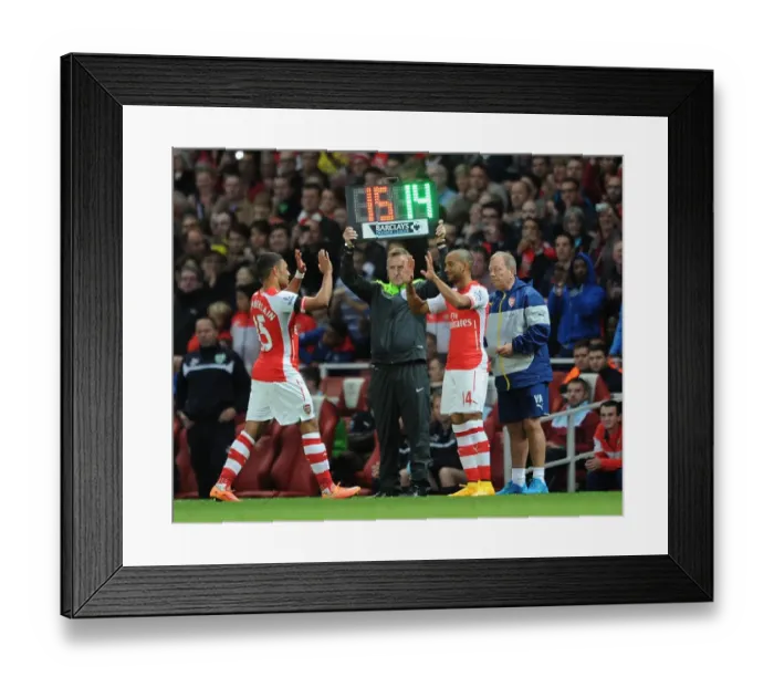 Framed Print : Theo Walcott Replaces Alex Oxlade-Chamberlain: Arsenal vs Burnley, Premier League 2014 / 15