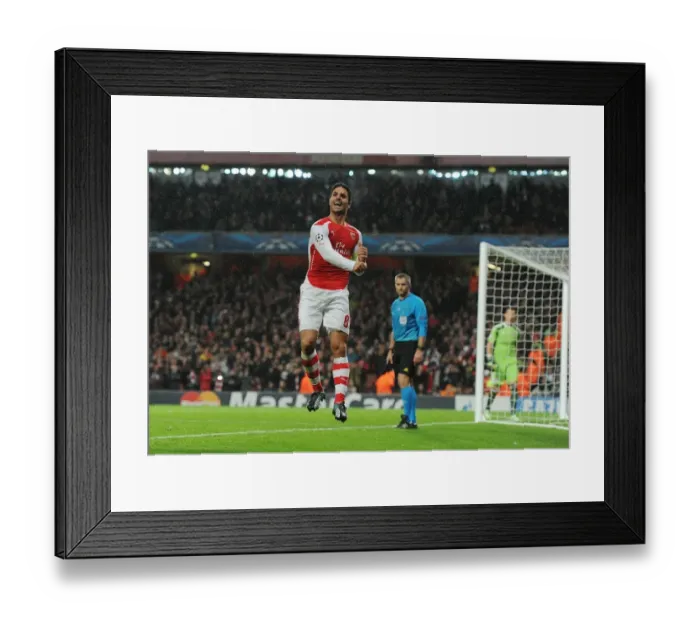 Framed Print : Mikel Arteta's Goal: Arsenal's Triumph over RSC Anderlecht in the 2014 / 15 UEFA Champions League