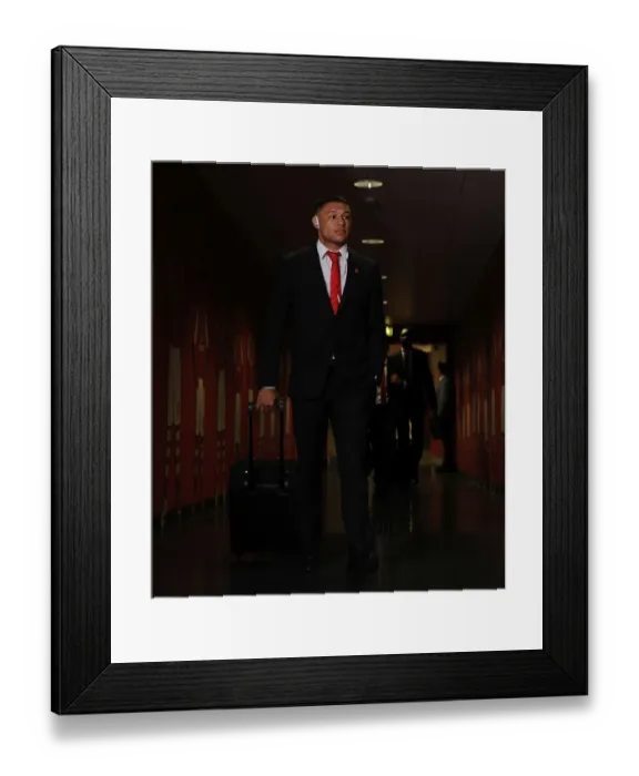 Framed Print : Arsenal FC: Alex Oxlade-Chamberlain Arrives at Emirates Stadium for Arsenal v RSC Anderleicht, UEFA Champions League (2014) Framed Print : Arsenal FC: Alex Oxlade-Chamberlain Arrives at Emirates Stadium for Arsenal v RSC Anderleicht, UEFA Champions League (2014)