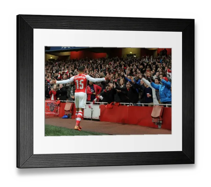 Framed Print : Oxlade-Chamberlain's Hat-Trick: Arsenal vs. RSC Anderlecht at Emirates Stadium