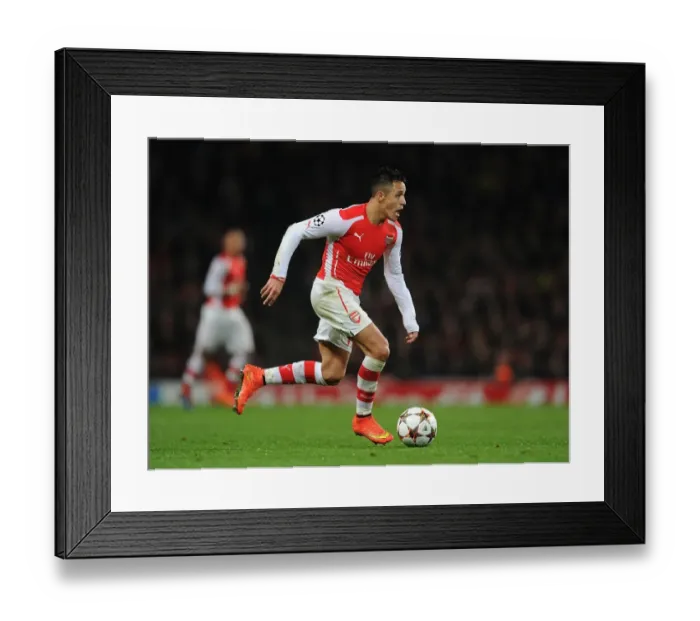 Framed Print : Alexis Sanchez: Arsenal's Champions League Hero in Action against RSC Anderlecht, 2014