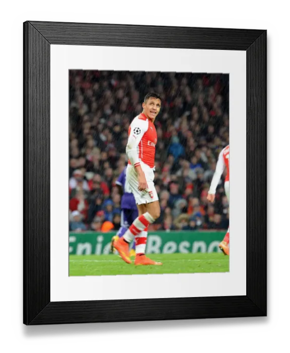 Framed Print : Alexis Sanchez: Arsenal's Champions League Threat Against RSC Anderlecht, 2014 Framed Print : Alexis Sanchez: Arsenal's Champions League Threat Against RSC Anderlecht, 2014