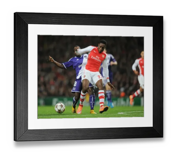 Framed Print : Arsenal's Danny Welbeck Scores Past Anderlecht's Frank Acheampong in 2014 Champions League Clash