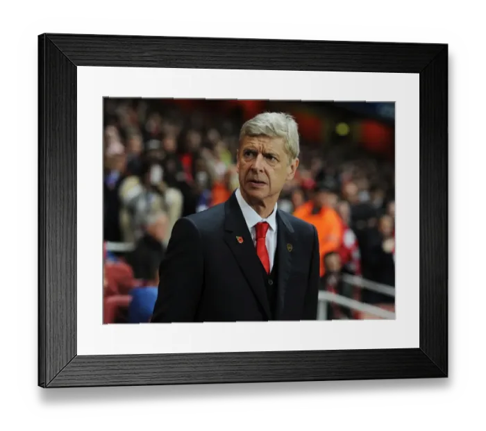 Framed Print : Arsene Wenger: Arsenal FC vs RSC Anderlecht, UEFA Champions League, 2014