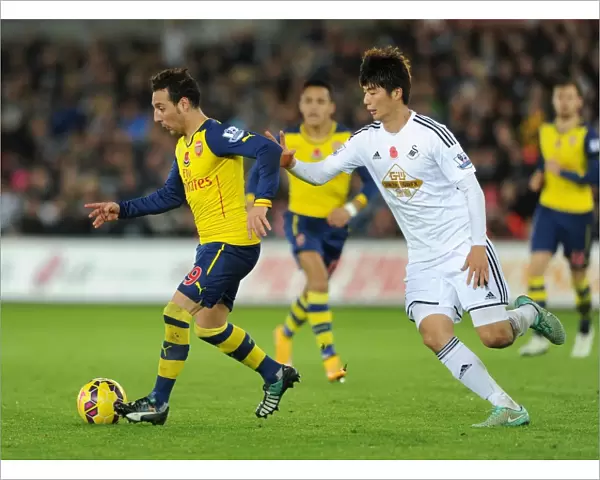 Clash of Midfield Maestros: Santi Cazorla vs. Ki Sung-Yueng (Swansea v Arsenal, 2014-15)