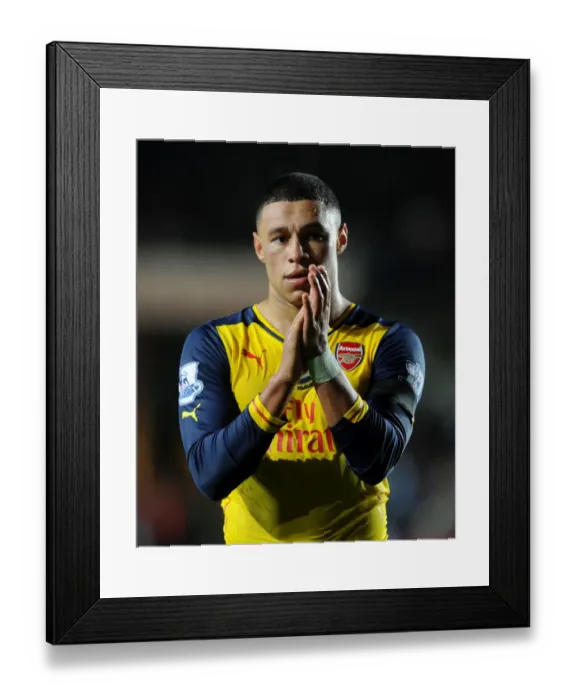 Framed Print : Alex Oxlade-Chamberlain Celebrates with Arsenal Fans after Swansea Victory, 2014-15 Framed Print : Alex Oxlade-Chamberlain Celebrates with Arsenal Fans after Swansea Victory, 2014-15