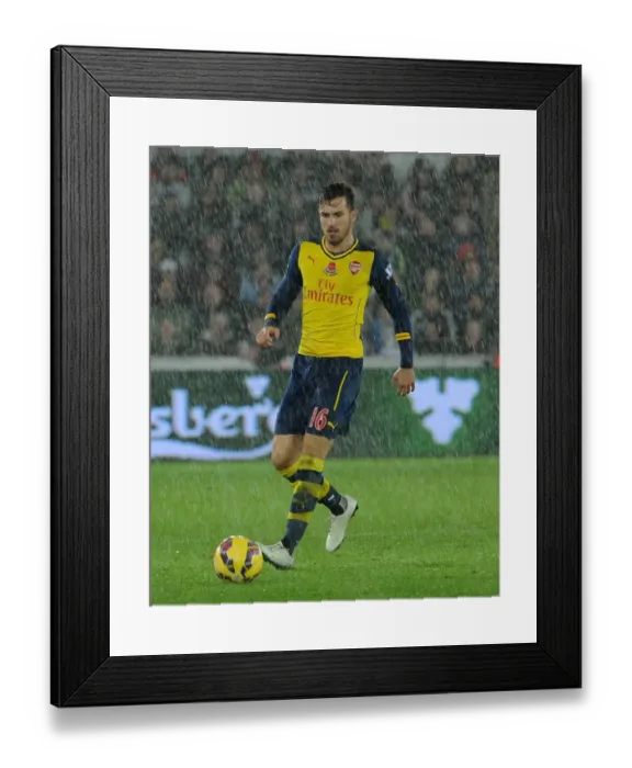 Framed Print : Aaron Ramsey in Action: Swansea vs. Arsenal, Premier League 2014-15