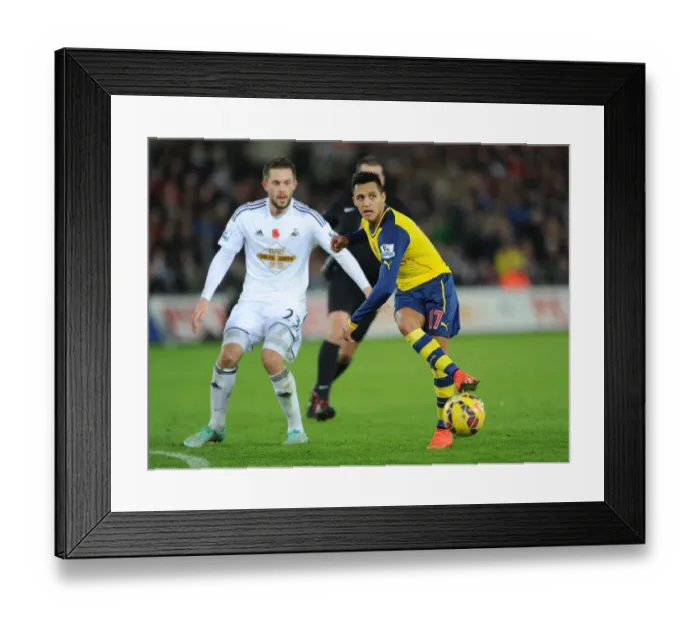 Framed Print : Alexis Sanchez: In Action Against Swansea, Premier League 2014-15