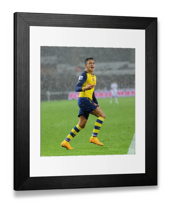 Framed Print : Alexis Sanchez Scores: Swansea vs Arsenal, Premier League 2014-15