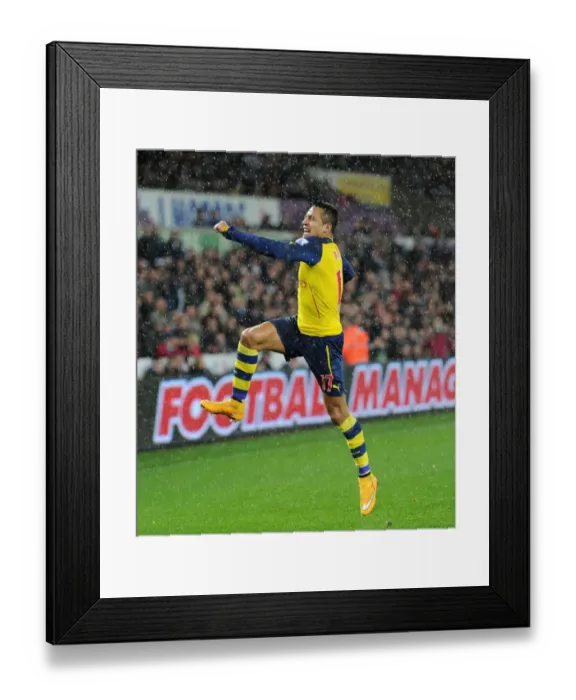 Framed Print : Alexis Sanchez's Goal Celebration: Swansea vs Arsenal, Premier League 2014-15 Framed Print : Alexis Sanchez's Goal Celebration: Swansea vs Arsenal, Premier League 2014-15