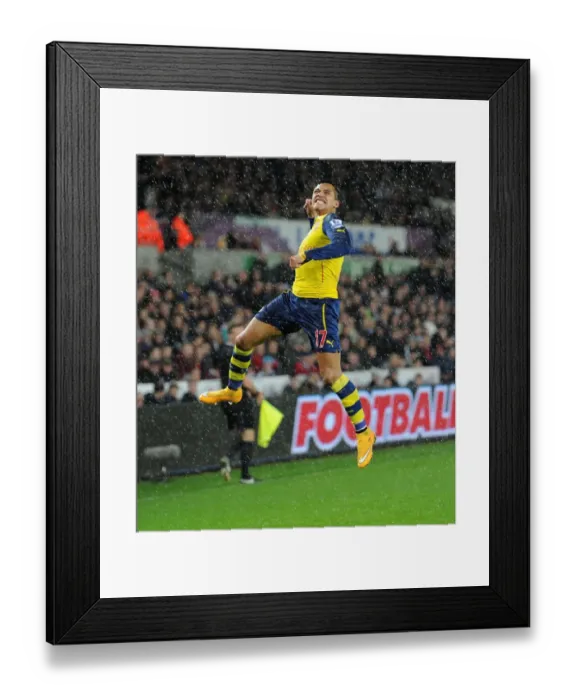 Framed Print : Alexis Sanchez's Epic Goal Celebration: Swansea vs. Arsenal, Premier League 2014-15 Framed Print : Alexis Sanchez's Epic Goal Celebration: Swansea vs. Arsenal, Premier League 2014-15