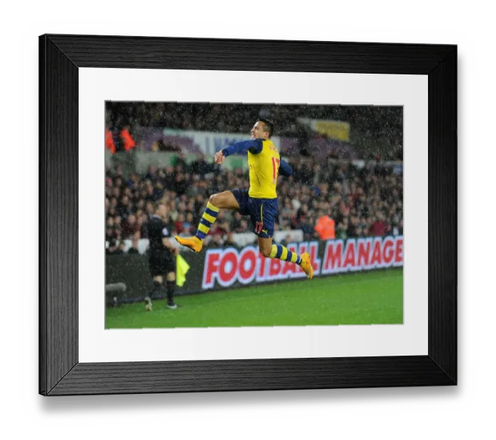 Framed Print : Alexis Sanchez's Epic Goal Celebration: Swansea vs. Arsenal, Premier League 2014-15 Framed Print : Alexis Sanchez's Epic Goal Celebration: Swansea vs. Arsenal, Premier League 2014-15