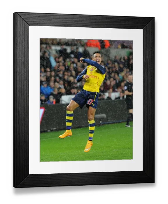 Framed Print : Alexis Sanchez's Epic Goal Celebration: Swansea vs. Arsenal, Premier League 2014-15 Framed Print : Alexis Sanchez's Epic Goal Celebration: Swansea vs. Arsenal, Premier League 2014-15