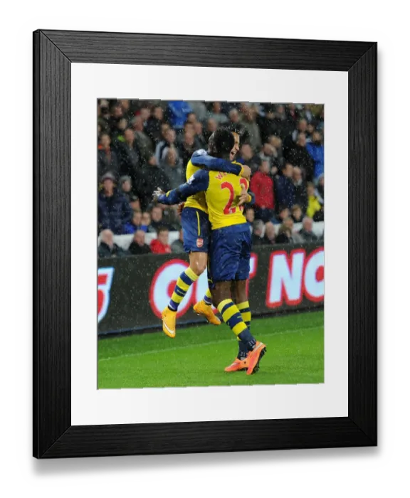 Framed Print : Arsenal Stars: Sanchez and Welbeck Celebrate Goal Against Swansea, 2014-15 Framed Print : Arsenal Stars: Sanchez and Welbeck Celebrate Goal Against Swansea, 2014-15