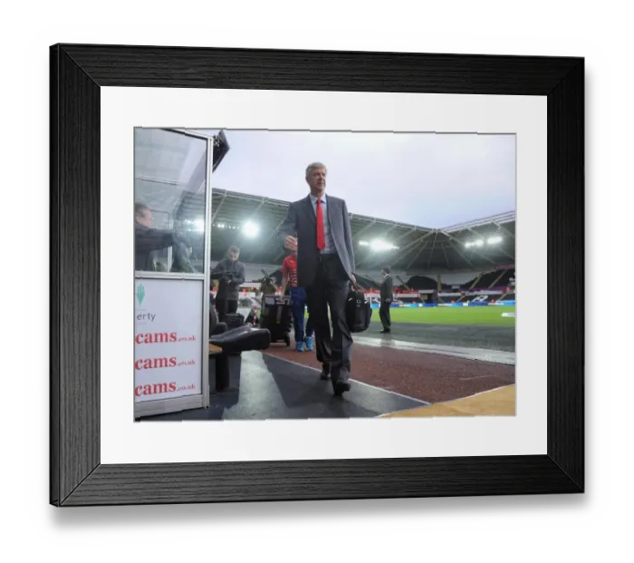 Framed Print : Arsene Wenger Arrives at Swansea's Liberty Stadium Ahead of Arsenal Match (2014-15) Framed Print : Arsene Wenger Arrives at Swansea's Liberty Stadium Ahead of Arsenal Match (2014-15)