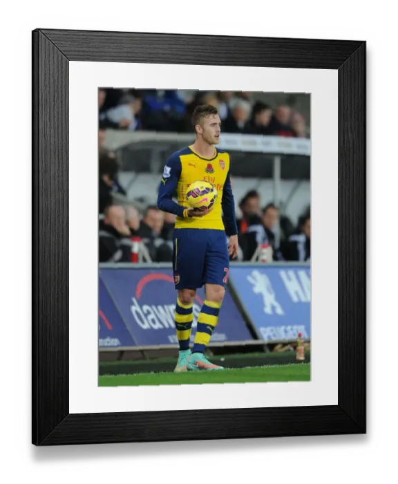 Framed Print : Calum Chambers in Action: Swansea vs Arsenal, Premier League 2014-15