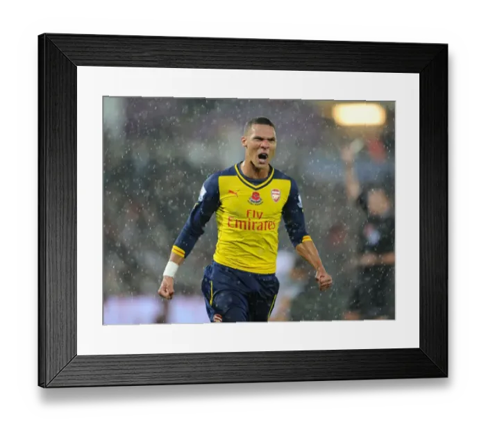 Framed Print : Alexis Sanchez Scores: Kieran Gibbs Euphoric Reaction (Swansea 2014) Framed Print : Alexis Sanchez Scores: Kieran Gibbs Euphoric Reaction (Swansea 2014)