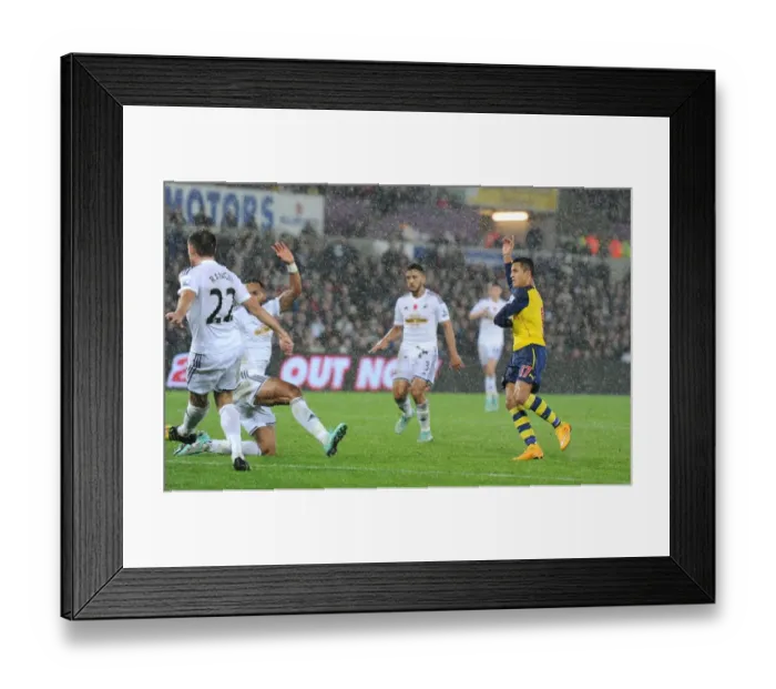 Framed Print : Alexis Sanchez Scores the Winner: Swansea vs. Arsenal, Premier League 2014-15