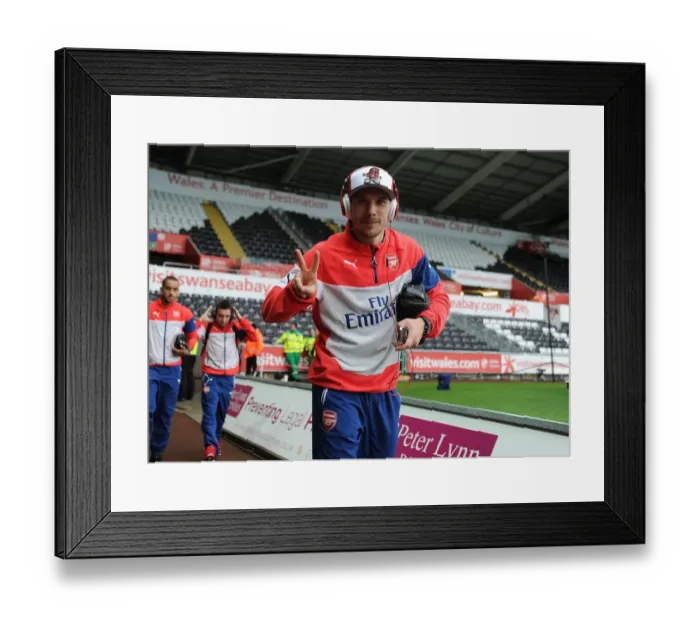 Framed Print : Lukas Podolski Arrives at Liberty Stadium Ahead of Swansea vs Arsenal (2014-15) Framed Print : Lukas Podolski Arrives at Liberty Stadium Ahead of Swansea vs Arsenal (2014-15)