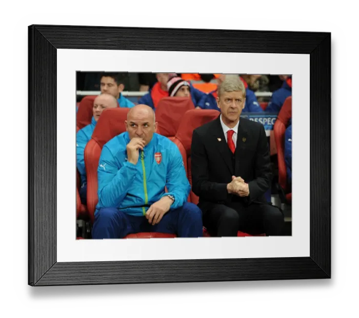 Framed Print : Arsene Wenger and Steve Bould: Focused United Before Arsenal's Champions League Clash (Arsenal v Anderlecht, 2014 / 15) Framed Print : Arsene Wenger and Steve Bould: Focused United Before Arsenal's Champions League Clash (Arsenal v Anderlecht, 2014 / 15)