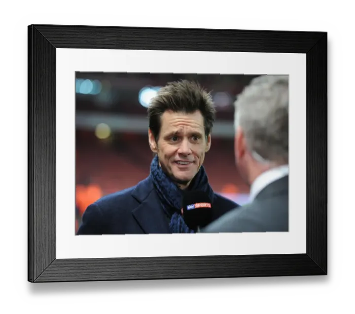 Framed Print : Jim Carrey at Arsenal vs Manchester United, Premier League 2014-15 Framed Print : Jim Carrey at Arsenal vs Manchester United, Premier League 2014-15