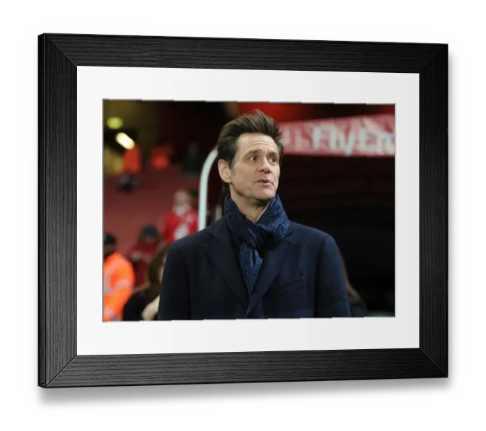 Framed Print : Jim Carrey at Arsenal vs Manchester United, Premier League 2014-15 Framed Print : Jim Carrey at Arsenal vs Manchester United, Premier League 2014-15