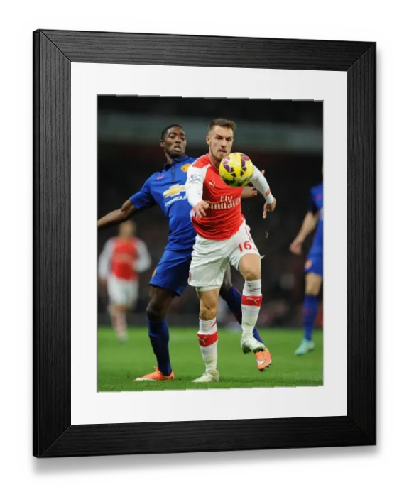 Framed Print : Clash of Titans: Ramsey vs. Blackett in Arsenal vs. Manchester United