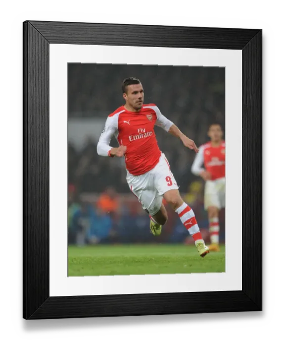 Framed Print : Arsenal vs Borussia Dortmund: Lukas Podolski in Action, UEFA Champions League, 2014 Framed Print : Arsenal vs Borussia Dortmund: Lukas Podolski in Action, UEFA Champions League, 2014