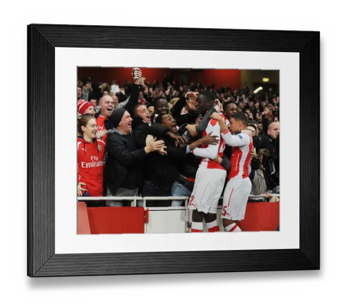Framed Print : Arsenal Celebrate First Goal Against Borussia Dortmund in 2014-15 Champions League Framed Print : Arsenal Celebrate First Goal Against Borussia Dortmund in 2014-15 Champions League