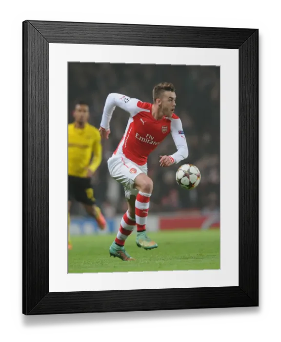 Framed Print : Champions League Showdown: Calum Chambers Defensive Battle Against Borussia Dortmund
