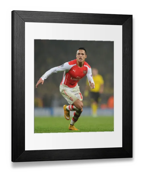 Framed Print : Alexis Sanchez's Brace: Arsenal vs. Borussia Dortmund in the 2014-15 UEFA Champions League
