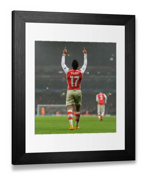 Framed Print : Alexis Sanchez Scores as Arsenal Tops Borussia Dortmund in Champions League Showdown