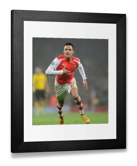 Framed Print : Alexis Sanchez's Brace: Arsenal FC vs Borussia Dortmund, UEFA Champions League 2014-15 Framed Print : Alexis Sanchez's Brace: Arsenal FC vs Borussia Dortmund, UEFA Champions League 2014-15