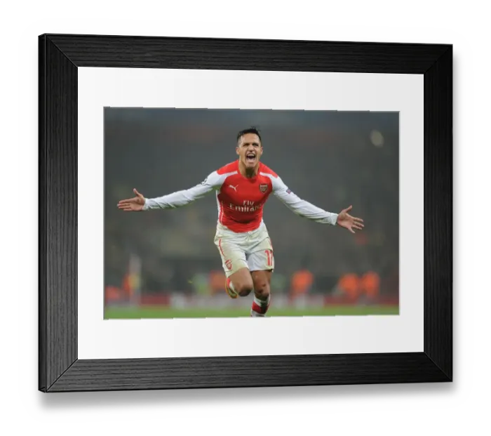 Framed Print : Alexis Sanchez's Brace: Arsenal's UEFA Champions League Victory over Borussia Dortmund (Nov 2014)