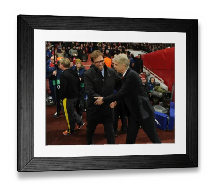 Framed Print : Arsene Wenger vs. Jurgen Klopp: A Pre-Match Rivalry - Arsenal vs. Borussia Dortmund (UEFA Champions League, 2014)