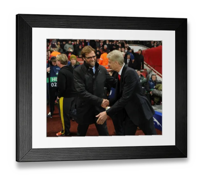 Framed Print : Arsene Wenger vs. Jurgen Klopp: A Football Rivalry Unfolds - Arsenal vs. Borussia Dortmund in the UEFA Champions League (2014)