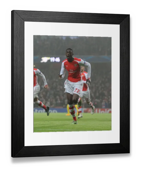 Framed Print : Arsenal's Thrilling Champions League Victory: Yaya Sanogo Scores the Winner Against Borussia Dortmund Framed Print : Arsenal's Thrilling Champions League Victory: Yaya Sanogo Scores the Winner Against Borussia Dortmund