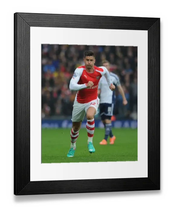Framed Print : Olivier Giroud in Action: West Bromwich Albion vs. Arsenal, Premier League 2014 / 15