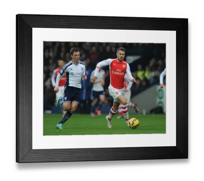 Framed Print : Aaron Ramsey Dashes Past Chris Brunt: West Bromwich Albion vs. Arsenal, Premier League 2014 / 15 Framed Print : Aaron Ramsey Dashes Past Chris Brunt: West Bromwich Albion vs. Arsenal, Premier League 2014 / 15