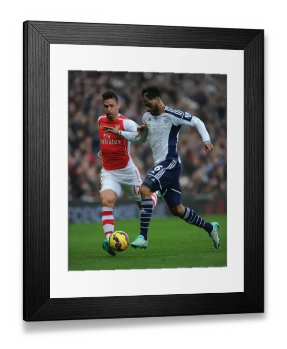 Framed Print : Clash at The Hawthorns: Giroud vs. Lescott in Premier League Showdown