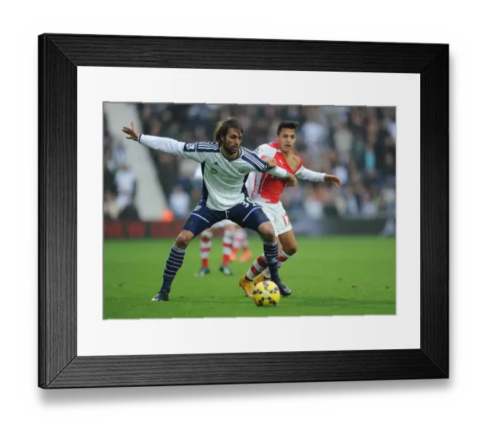 Framed Print : Clash at The Hawthorns: Sanchez vs. Samaras - West Bromwich Albion vs. Arsenal, Premier League, 2014