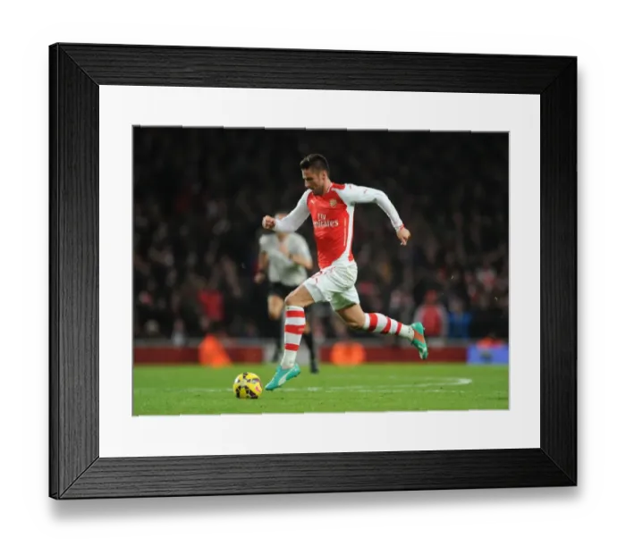 Framed Print : Olivier Giroud (Arsenal). Arsenal 1: 0 Southampton. Barclays Premier League. Emirates Stadium