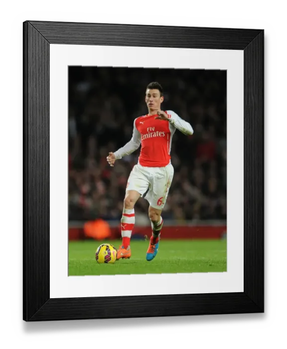 Framed Print : Arsenal's Koscielny in Action: Arsenal vs. Southampton (2014-15)