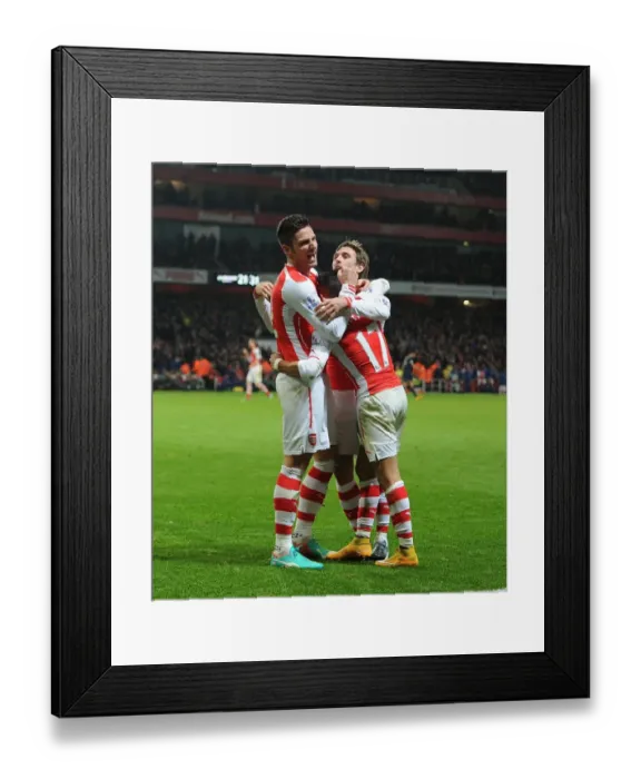 Framed Print : Celebrating a Goal: Alexis Sanchez, Olivier Giroud, and Nacho Monreal (Arsenal vs. Southampton, 2014-15) Framed Print : Celebrating a Goal: Alexis Sanchez, Olivier Giroud, and Nacho Monreal (Arsenal vs. Southampton, 2014-15)