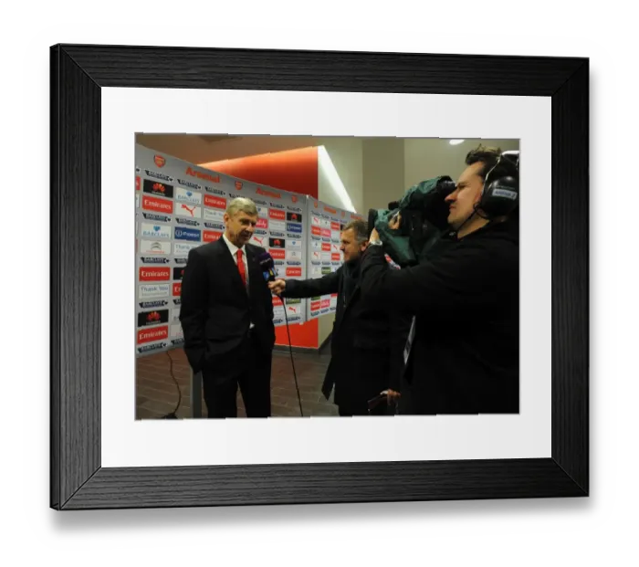 Framed Print : Arsene Wenger - Arsenal Manager, Pre-Match Interview vs Southampton (2014-15) Framed Print : Arsene Wenger - Arsenal Manager, Pre-Match Interview vs Southampton (2014-15)